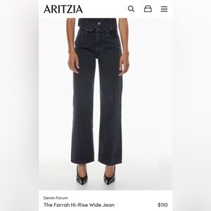 Aritzia Denim Forum The Farrah Hi-Rise Jean in Black